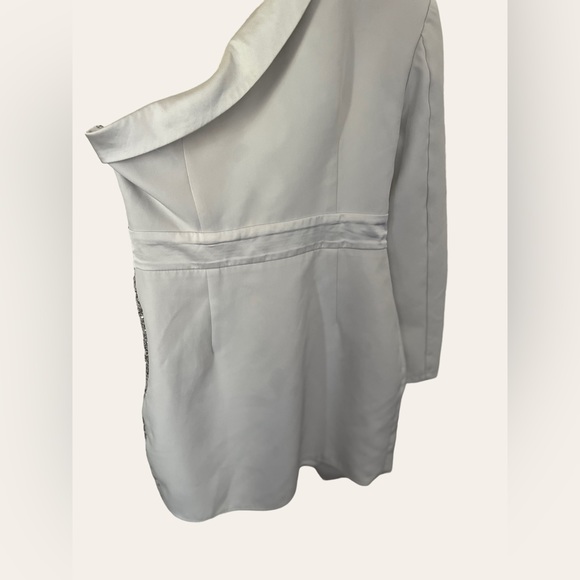 Elle Zeitoune Alexa Silver Cocktail Dress Size M - Picture 11 of 11